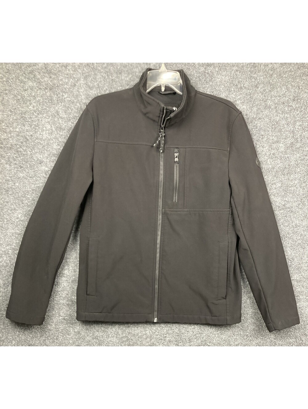 Calvin Klein Mens Small Black Full Zip Fleece Lined 4 Way Stretch Jacket MINT
